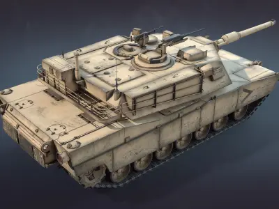 M1A1 Abrams MBT Low-Poly Low-poly 3D model
