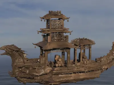 Chinese Treasure ship 3D model purchase