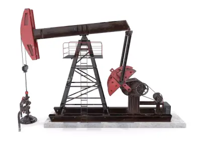 Oil Pumpjack Animated 2 Low-poly 3D model