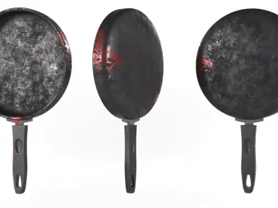 Bloody Pan Low-poly 3D model