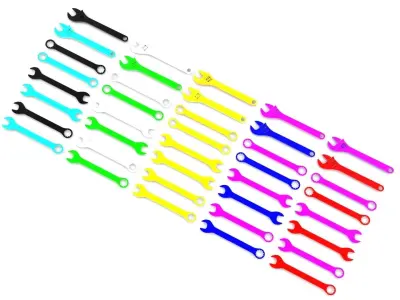 Colored Wrenches Set 3D model