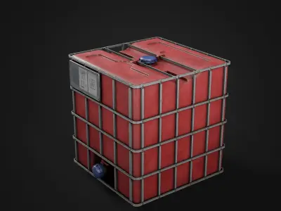 Water IBC Container Low-poly 3D model