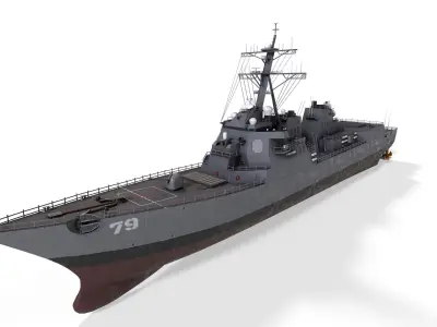 arleigh burke destroyer Low-poly 3D model