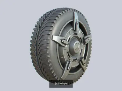 Scifi wheel collection 3D Model Pack