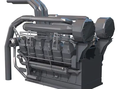 Black Engine Low Poly 3D model