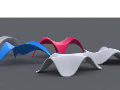 Arched Shell Pavilions Set-01 3D model