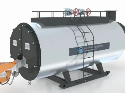 Industrial Hot Water Boiler 3D model