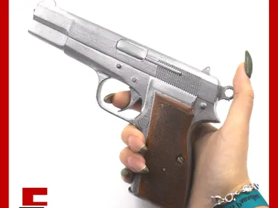 Browning Hi-Power Prop practice fake training 3D print model