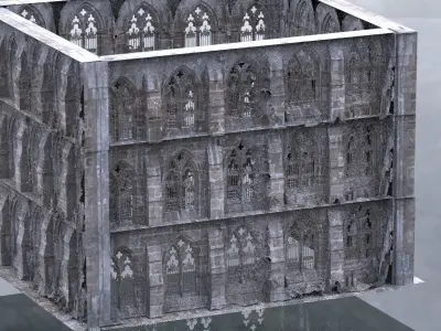 Hogwarts style wall layers 3D model