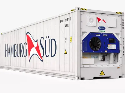 40ft  HAMBURG SUD Container Reefer CARRIER  3D model