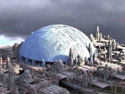 Star wars Influenced City 2  Kit bash 3D model 3D model