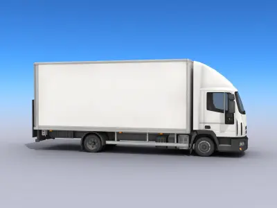 Medium Size Box Truck  Low-poly 3D model