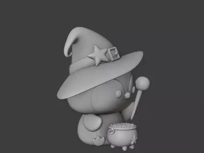 Halloween wizard penguin 38 3D print model