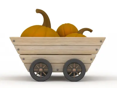 Wood Trolley  3D model purchase
