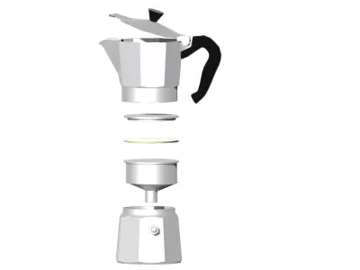 moka con tazza 3D model