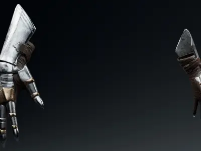  Female Knight Hand  armor LowPoly Low-poly 3D model