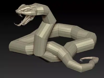 3D SNAKE LOWPOLY Low-poly 3D model