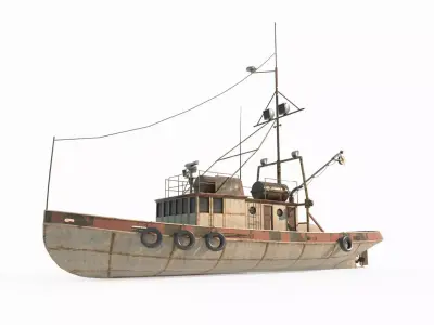 Ocean tin fishing boat 3D model