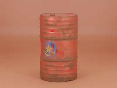 Old Metal Cylinder Drum Low-poly 3D model