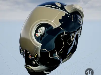 SCIFI HELMET 06 - 3D Asset Game Model PBR Mid-poly 3D model Free low-poly 3D model