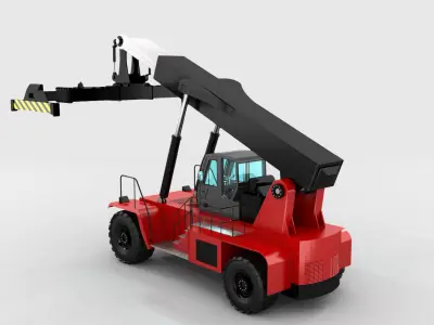 Reach Stacker with Very Clean Topology Low-poly 3D model
