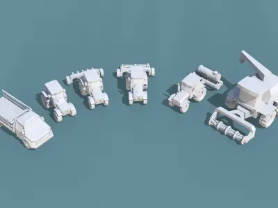 Lowpoly farming vehicle Low-poly 3D model