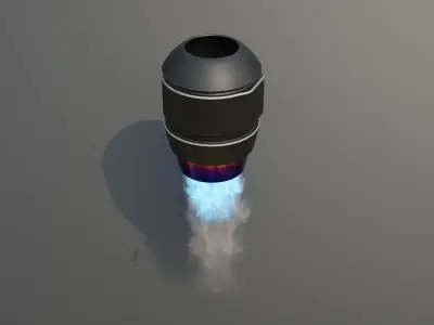 Simulated Sci Fi Thruster Engine Free low-poly 3D model