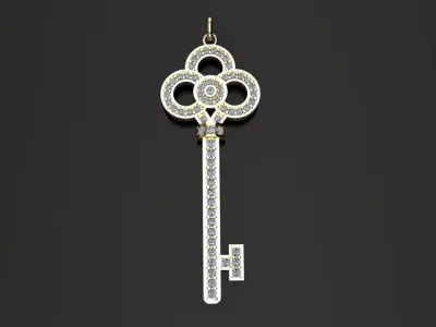 Diamond Key Pendant 3D print model
