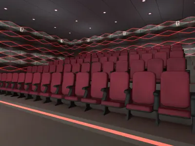 Modern Cinema Hall 05 Low-poly 3D model