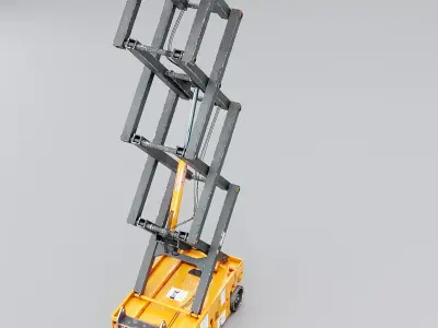 Warehouse Electric Scissor Platform Lift -Used Low-poly 3D model