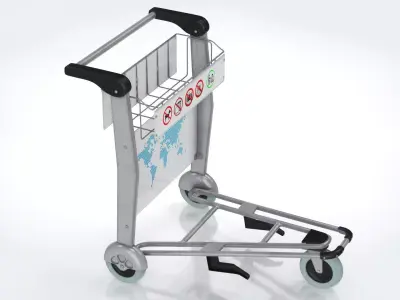 Airport Trolley Low-poly 3D model