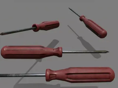 screwdriver Low-poly 3D model 53