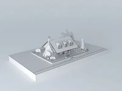 House with porch  Free 3D model