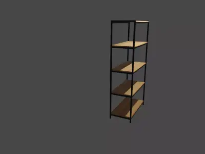3D Shop shelve Low-poly 3D model
