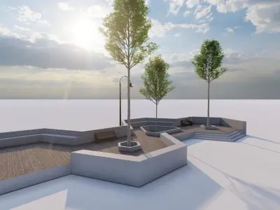 public park-Private Park Landscape 3D model order
