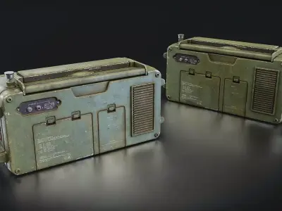 Military Field Radio Receiver Low-poly 3D model