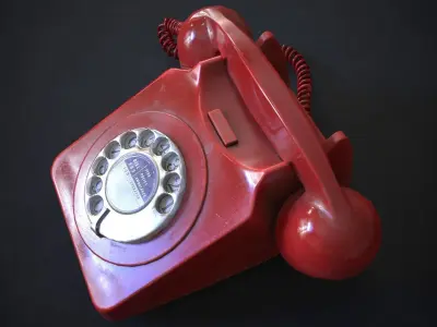 Vintage Telephone Rotary Low-poly 3D model