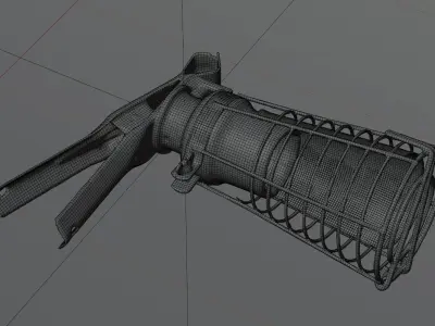 Work Light Cage Lamp  photogrammetry scan PBR 4K textures Low-poly 3D model