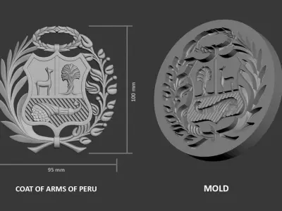 Coat of Arms of Peru 3D print model