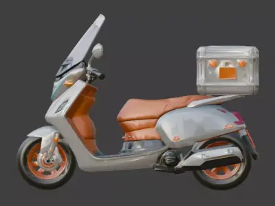 Futuristic Cartoon Delivery Motorcycle 3D Model Low-poly 3D model