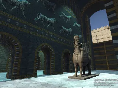 Babylon Fortress Kit B Decoration Low-poly 3D model