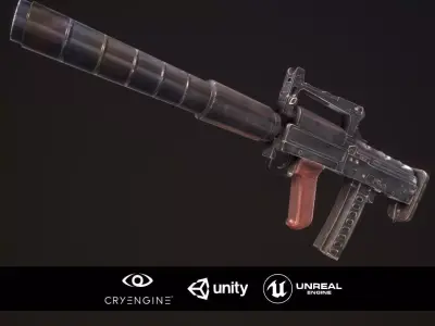 OTs-14 Groza Low-poly 3D model