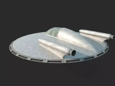 Future science fiction disc-shaped spacecraft 3D model