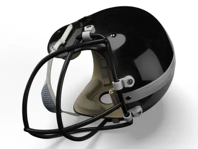  Vintage Gridiron Football Helmet with White Stripe Black 