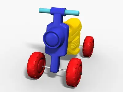 Buggy toy bike with wheels 3D model