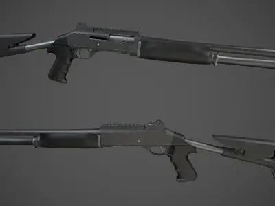PBR M1014 Shotgun Low-poly 3D model