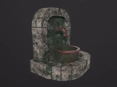 Old Water Fountain 3D Model Low-poly 3D model