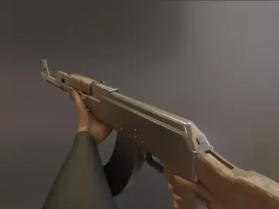 AK  Weapon Model with Rigged Arms Free 3D model