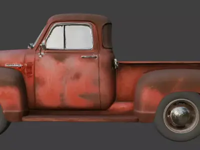 Vintage Rusty Pickup Truck 3D Model 3D model 28