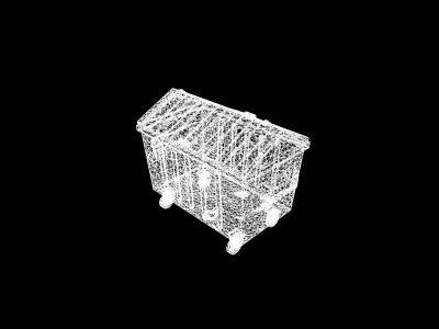 Low Poly Stylized Olive Industrial Dumpster Low-poly 3D model